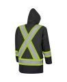 Winter men's black 100% waterproof polyester-polyurethane winter jacket 7 in 1 with reflective stripes