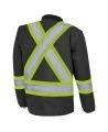 Winter men's black 100% waterproof polyester-polyurethane winter jacket 7 in 1 with reflective stripes