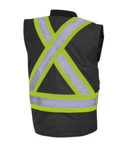 Manteau d'hiver noir 100% imperméable 7-en-1 polyester enduit de polyuréthane, 7 en 1 haute visibilité pour homme