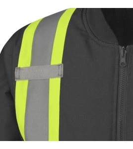 Manteau d'hiver noir 100% imperméable 7-en-1 polyester enduit de polyuréthane, 7 en 1 haute visibilité pour homme