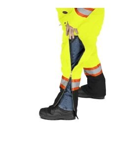 Salopette d'hiver Pioneer 100% imperméable jaune-noir pour homme en polyester-polyuréthane avec bandes réfléchissantes