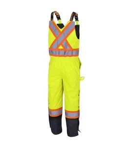 Salopette d'hiver Pioneer 100% imperméable jaune-noir pour homme en polyester-polyuréthane avec bandes réfléchissantes