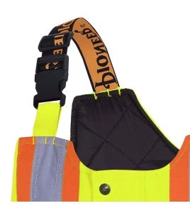 Salopette d'hiver Pioneer 100% imperméable jaune-noir pour homme en polyester-polyuréthane avec bandes réfléchissantes