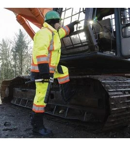 Salopette d'hiver Pioneer 100% imperméable jaune-noir pour homme en polyester-polyuréthane avec bandes réfléchissantes