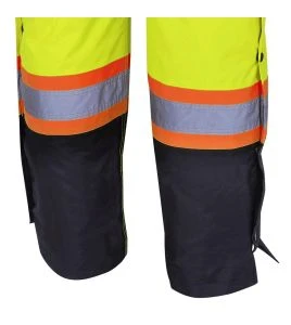 Salopette d'hiver Pioneer 100% imperméable jaune-noir pour homme en polyester-polyuréthane avec bandes réfléchissantes