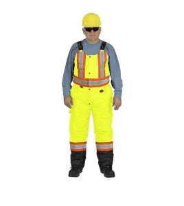 Salopette d'hiver Pioneer 100% imperméable jaune-noir pour homme en polyester-polyuréthane avec bandes réfléchissantes