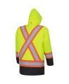 Winter men's yellow-black 100% waterproof polyester-polyurethane winter jacket 7 in 1 with reflective stripes