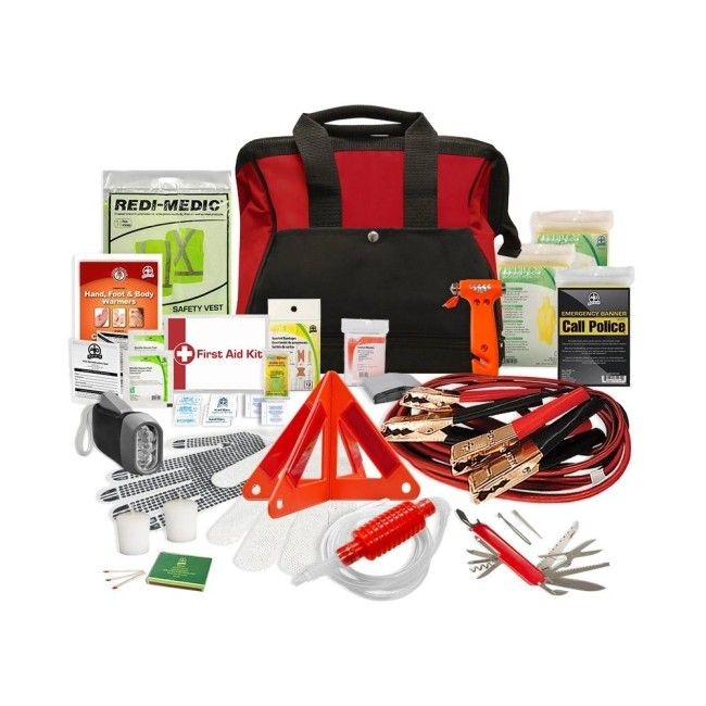 Trousse de sécurité routière portable, avec câbles de démarrage triangle d’avertissement, et gilet de sécurité, vendue à l’unité