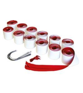 Ensemble de 12 rouleaux de fermetures éclair de 7' (2.1 m) de longueur et ses accessoires pour zone de confinement