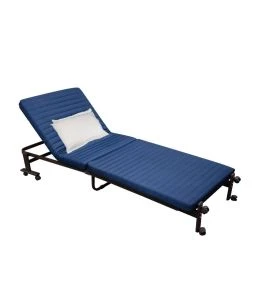 Lit d’appoint 190 cm x 70 cm avec dossier réglable et cadre en métal, vendu à l’unité