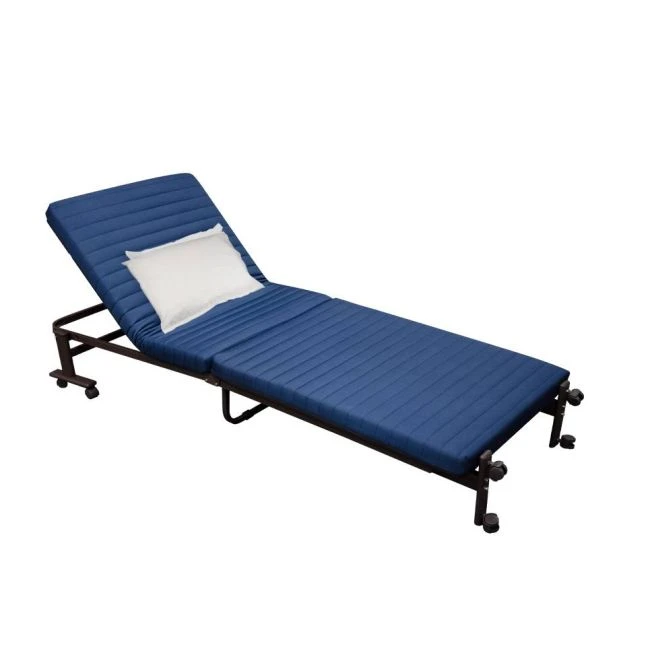 Lit d’appoint 190 cm x 70 cm avec dossier réglable et cadre en métal, vendu à l’unité