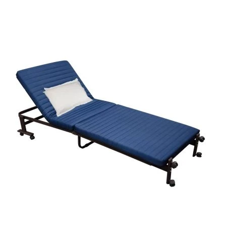 Lit d’appoint 190 cm x 70 cm avec dossier réglable et cadre en métal, vendu à l’unité