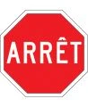 Enseigne de signalisation routière ARRÊT, 1 coté, 24 po X 24 po.