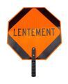 copy of French ARRÊT / LENTEMENT (STOP / SLOW) traffic control paddle for school crossing guard or flaggers,18 inches