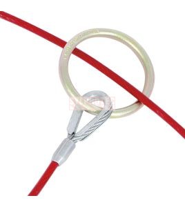 Galvanized steel cable anchor sling with D ring