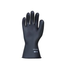 Gant en caoutchouc isolant classe 0, 11 po, noir, 1000V AC.