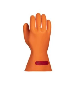 Class 0 insulating rubber glove, 11", orange, 1000V AC.