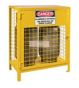 Cabinet for 2 propane cylinders, 30 W x 17 D x 37 H in., yellow