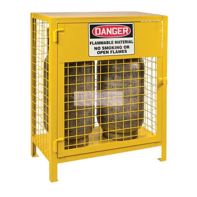 Cabinet for 2 propane cylinders, 30 W x 17 D x 37 H in., yellow