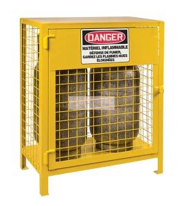 Armoire pour 2 cylindres de propane, 30 L x 17 P x 37 H po, de couleur jaune