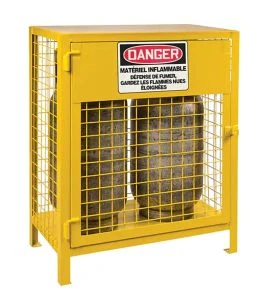 Armoire pour 2 cylindres de propane, 30 L x 17 P x 37 H po, de couleur jaune
