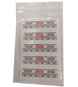 Adhesive bilingual security seal for first aid kits 25 per pack