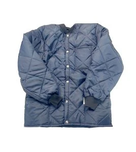 Manteau matelassé court pour travail en réfrigérateur, avec 2 poches avant et fermeture à boutons-pression.