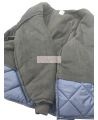 Manteau de réfrigération bleu court doublé polar avec 3 poches, fermeture à bouton-pression