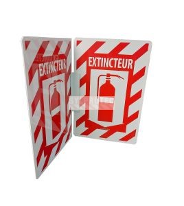 Installation block for double-sided plastic signs made of Sylprotec