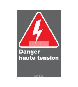 French CDN "Danger High Tension" sign: customisable & multiple options