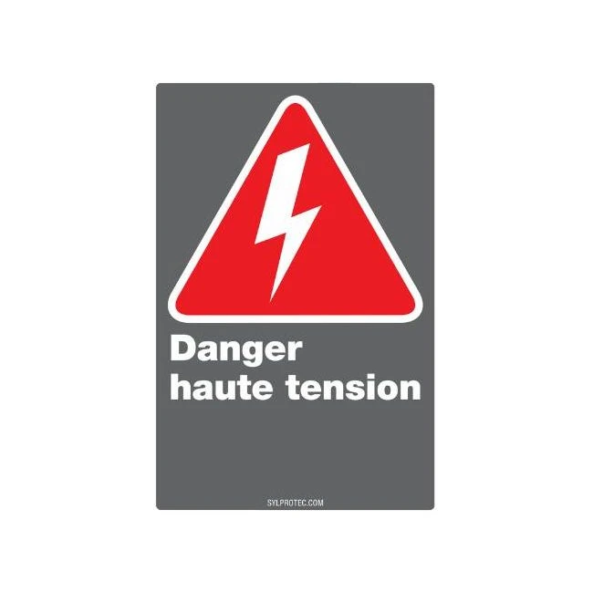 French CDN "Danger High Tension" sign: customisable & multiple options