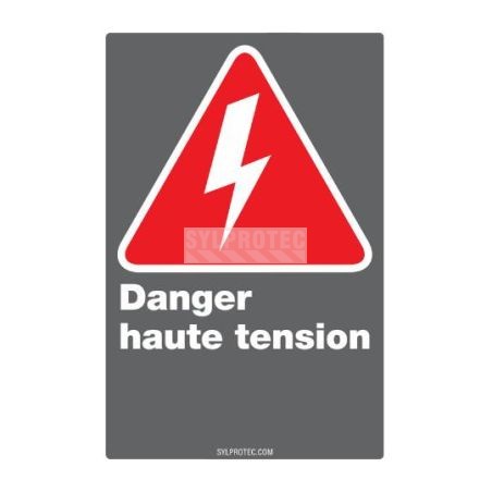 Affiche CDN «Danger haute tension» en français : Options multiples