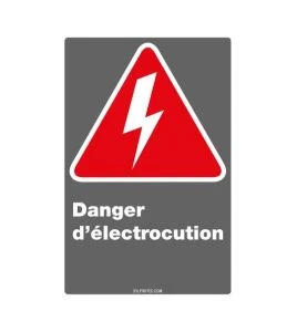 French CDN "Shock Hazard" sign, customization & multiple options