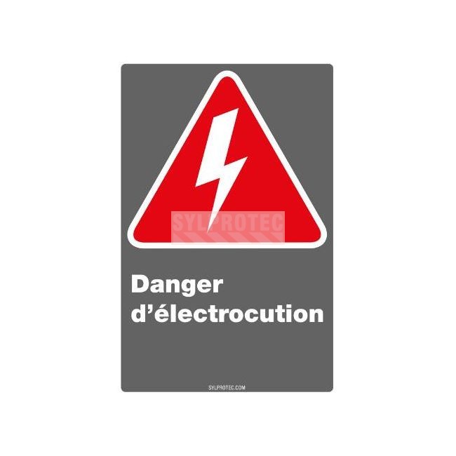 French CDN "Shock Hazard" sign, customization & multiple options