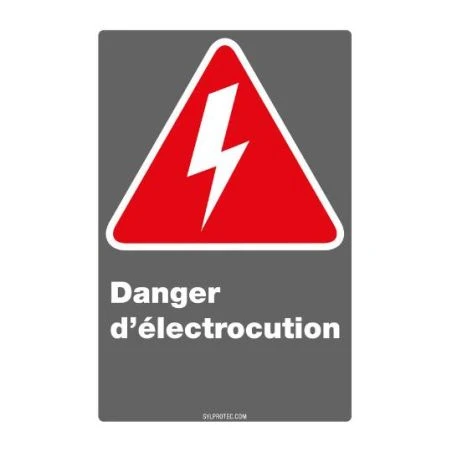 French CDN "Shock Hazard" sign, customization & multiple options