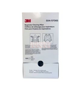 Alcohol-free cleaning wipe for protective masks, 100 units by box.