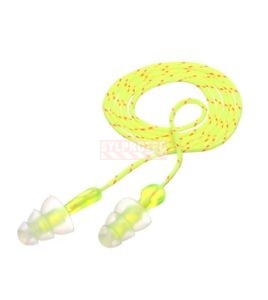 Bouchon d'oreille réutilisable P3001 Tri-Flange avec corde, 26 dB,100 paires