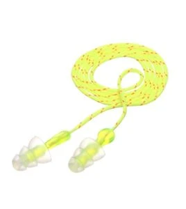 Bouchon d'oreille réutilisable P3001 Tri-Flange avec corde, 26 dB,100 paires