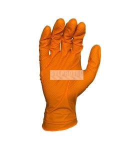 Gants de nitrile orange Duracore Series K 8 mil avec pointe en diamant