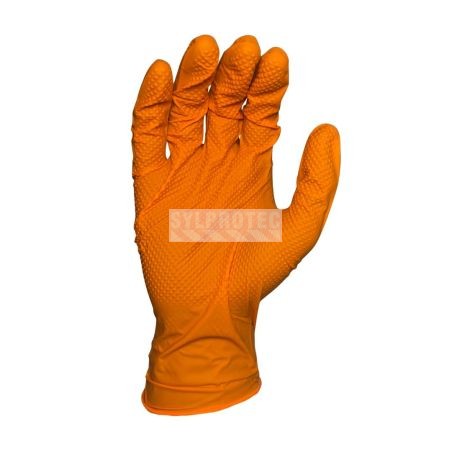 Gants de nitrile orange Duracore Series K 8 mil avec pointe en diamant