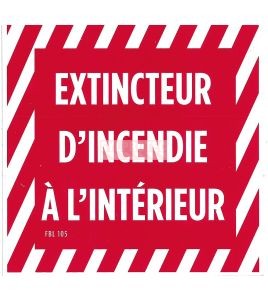 Affiche française «Extincteur d'incendie à l'intérieur» en vinyle autocollant