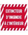 Affiche française «Extincteur d'incendie à l'intérieur» en vinyle autocollant