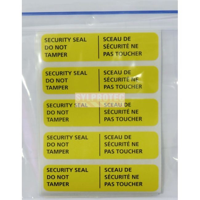 Adhesive bilingual security seal for first aid kits