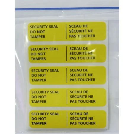 Sceau de sécurité bilingue autocollant pour trousses de premiers soins