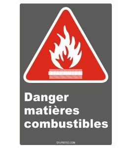 Affiche CDN «Danger matières combustibles» en français, divers formats