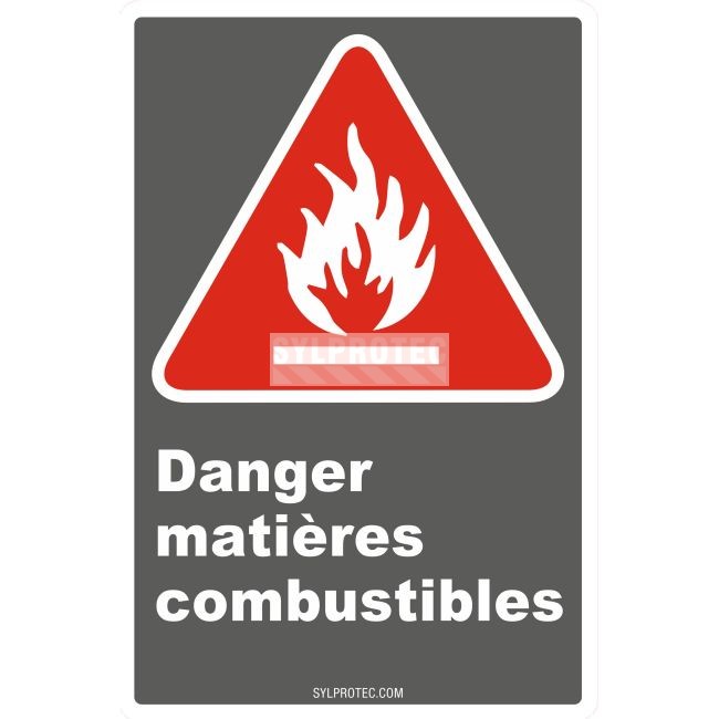 Affiche CDN «Danger matières combustibles» en français, divers formats
