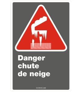 Affiche CDN «Danger chute de neige» en français, divers formats