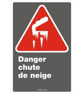 Affiche CDN «Danger chute de neige» en français, divers formats