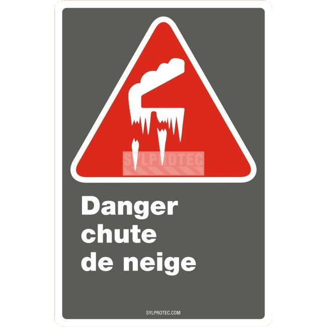 Affiche CDN «Danger chute de neige» en français, divers formats
