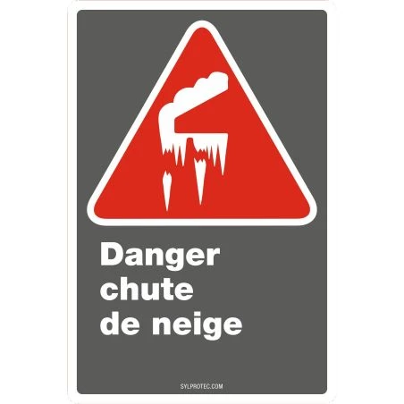 Affiche CDN «Danger chute de neige» en français, divers formats